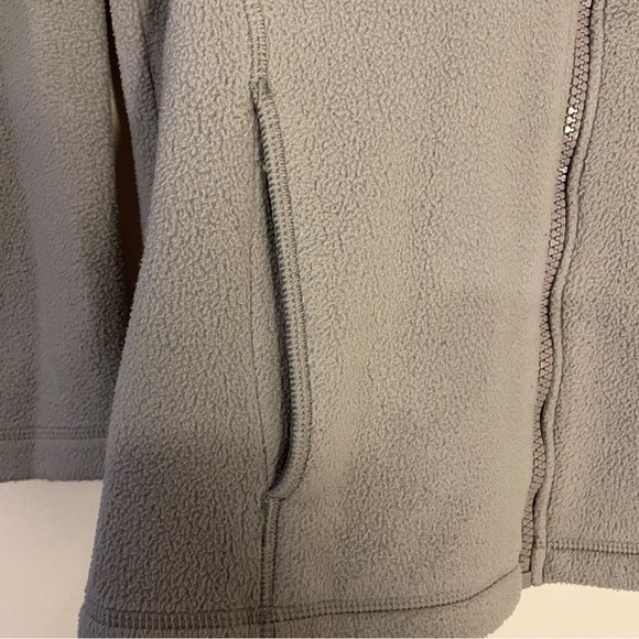 🔥 Lands' End | Gray Kids Fleece Full Zip Jacket with Hood and Pockets M 10-12 - Picture 3 of 5